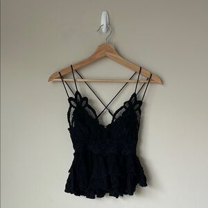 Free Peoplele Adella Tank Black Size XS